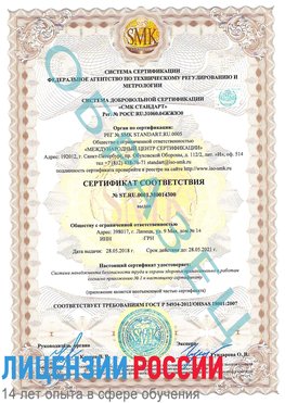 Образец сертификата соответствия Гусь Хрустальный Сертификат OHSAS 18001